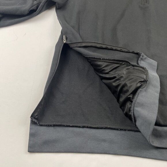 Adidas Adicross 1/4 Zip Hoodie Sweatshirt Men’s L Side Zip Cotton Blend Black - Picture 10 of 12